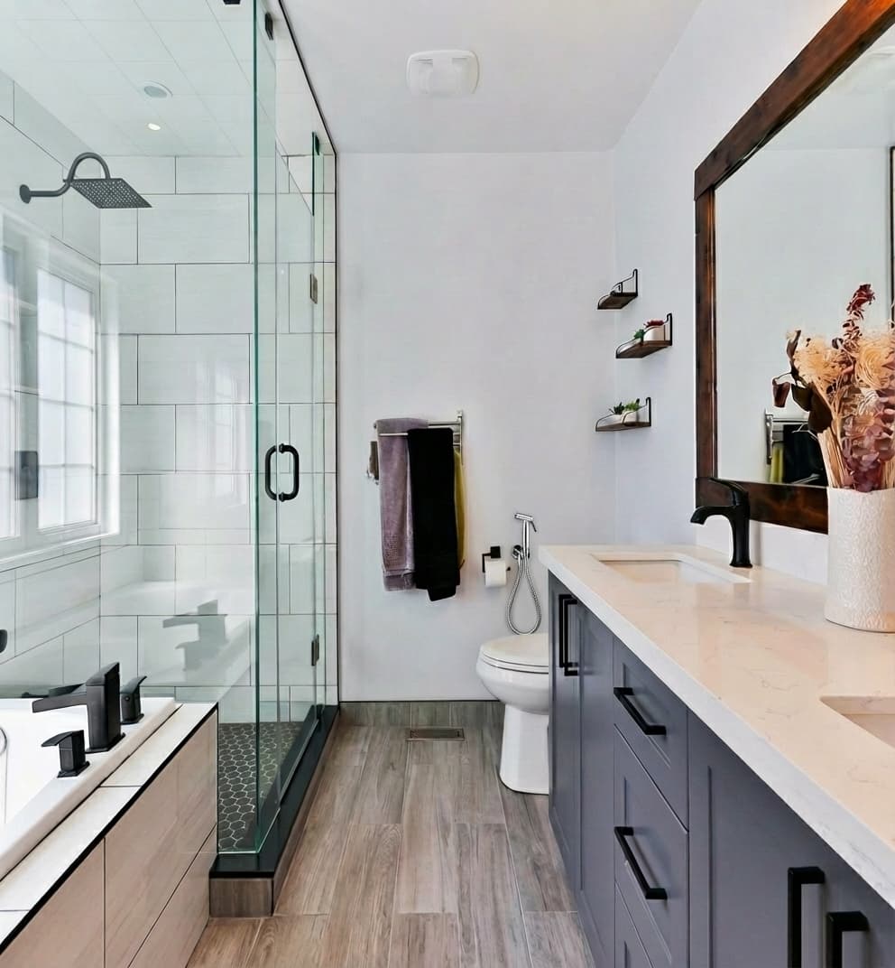 Clean modern bathroom